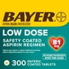 Aspirin Regimen Bayer Low Dose Pain Reliever Enteric Coated Tablets, 81mg, 300 Count