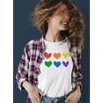 thumbnail image 2 of Colorful Hearts Pride Design Tee T-shirt Women's, 2 of 3