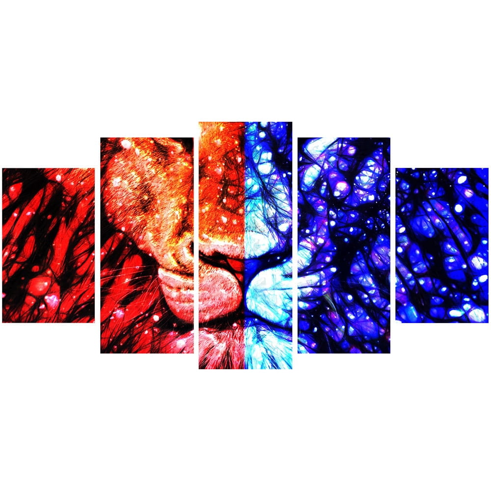 Design Art King of the Jungle - Lion Graphic Art on Wrapped Canvas
