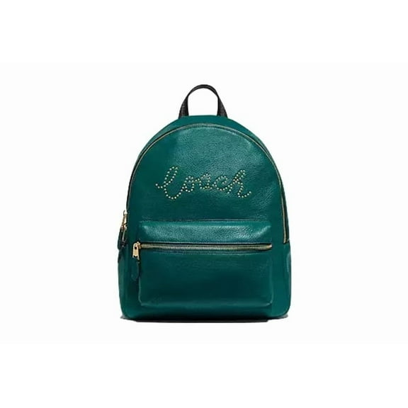 Coach Medium Charlie Backpack With Studded Coach Script