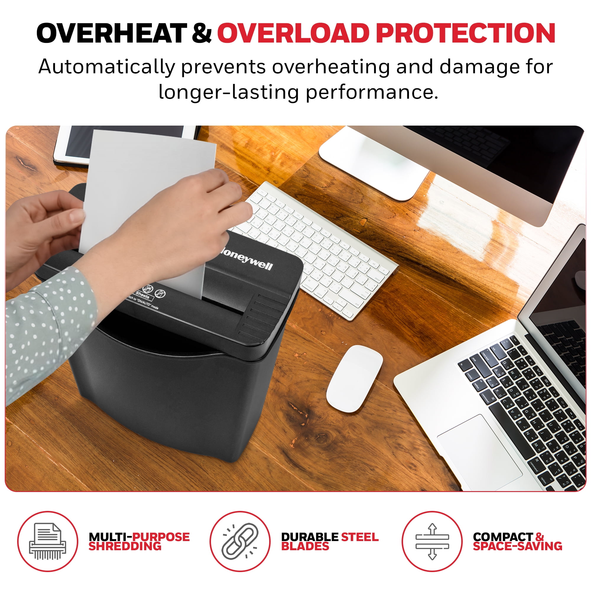 Honeywell 6-Sheet Strip-Cut Shredder Paper Credit Cards Home and Office, 9306F
