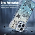thumbnail image 3 of Magnetic for iPhone 14 Pro Max Case 6.7", Cute Butterfly Pattern, Glitter Bling Diamond Edge Sparkly Cover Screen Protector Gradient Phone Case Camera Protection for Girls Women -Blue, 3 of 6