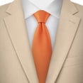 thumbnail image 3 of Jacob Alexander Men's Solid Color Regular Length Neck Tie - Bright Orange, 3 of 8