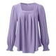 thumbnail image 5 of Blusa de mujer con cuello cuadrado y mangas abullonadas - Top informal con pliegues en la parte delantera - Rayón/poliéster/spandex - S-XXL - Trabajo/cita/salida nocturna, 5 of 6