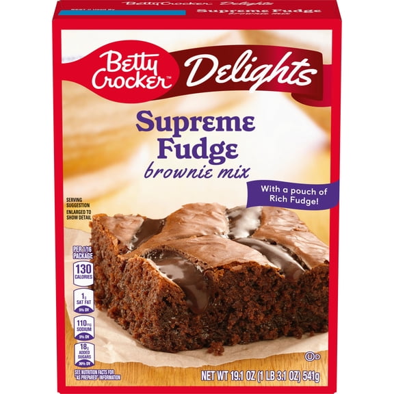 Pack Of 3 Betty Crocker Delights Supreme Fudge Brownie Mix, 19.1 oz (Package May Vary)