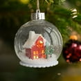 thumbnail image 5 of ED Light-Up Snow Globe Christmas Ornament, Transparent Plastic Hanging Decor with Mini House & Deer Accents, Festive Bauble for Xmas Tree Decoration, 5 of 6