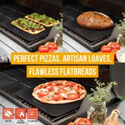 Chef Pomodoro Pizza Steel for Oven 16 Inch 1/4 Inch Thick, Baking Steel for Oven, Grill, Sourdough Bread, Baking Stone for Oven With Lifting H oles 16 X 16 (40.6 x 40.6 cm)