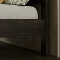 thumbnail image 3 of Mirightone Farmhouse King Size Bed Frame with Tall Headboard & Footboard and Built-in Charging Station, Wooden King Bed Frame with Wood Panel Bed Base, No Squeak, Rich Brown, 3 of 9