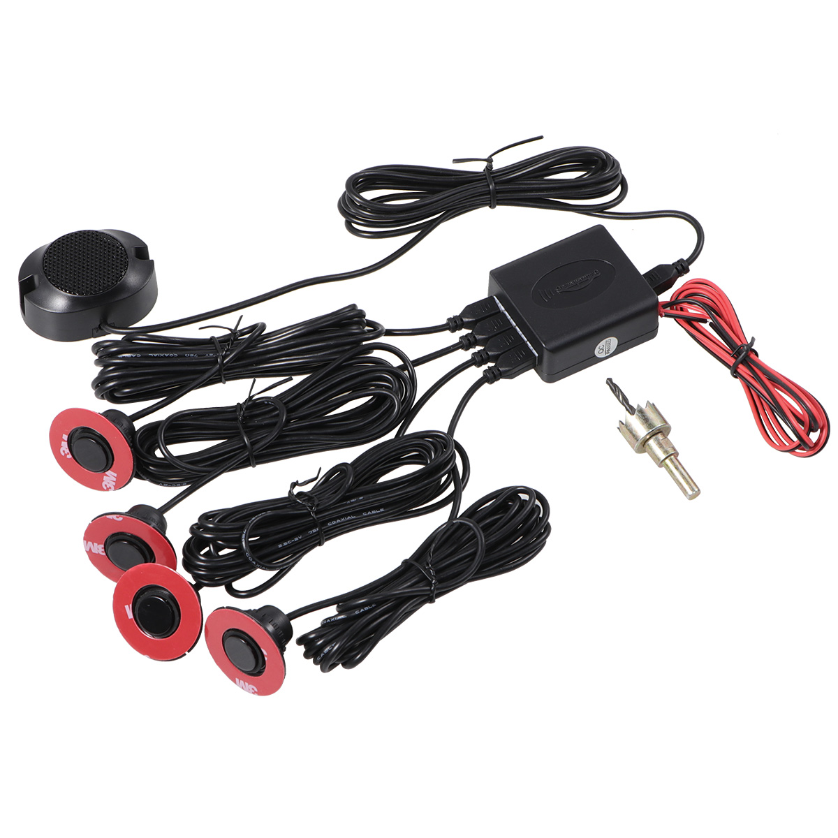 1 Set Round Shape 4 Sensors Buzzer 16.5mm Car Parking Sensor Kit