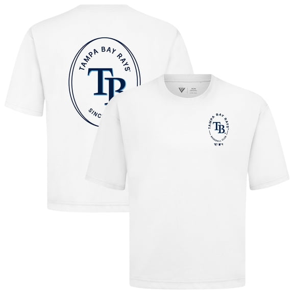 Men's Levelwear White Tampa Bay Rays Signet Oversized Luxe Signature Knit T-Shirt