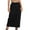 Black, variant on Midi Skirts for Women Casual Ruched Stretchy High Waist Wrap Skirt A-Line Skirt Pleated Flared Midi Skirt Solid Color High Waist Side Split Maxi Skirt Black L