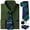 Army Green, variant on Solid Colors Mens Dress Shirt Matching Tie Set Formal Business Wedding Shirts Long Sleeve Button Down Casual Green Grey 6PCS