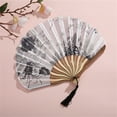 thumbnail image 4 of Qisuw Bamboo Fold Hand Fan Wedding Chinese Japanese Fan Vintage Flower Folding Fan for Wedding Dancing Party Women Gift, 4 of 21