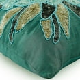thumbnail image 2 of Throw Pillow Cover, Blue Designer Pillow Covers 16x16 inch (40x40 cm), Silk Throw Pillows For Couch, Nature & Floral, Sequins Embellished, Modern Throw Pillow Covers - Centerpiece, 2 of 3