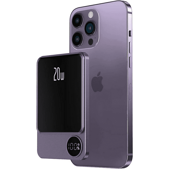 10000mAh Magnetic Power Bank LED Display, 20W PD Fast Charging Wireless Portable Charger for iPhone