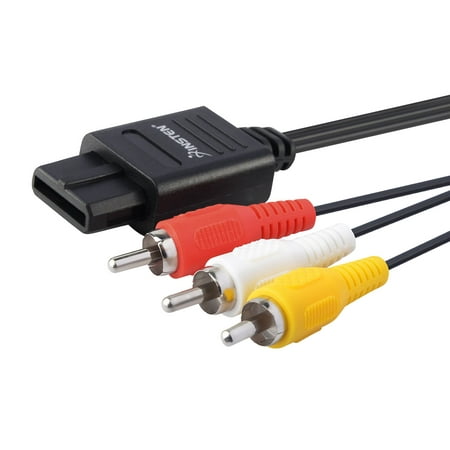 Insten AV Composite Cable for Nintendo 64 N64 / GameCube / SNES , Black