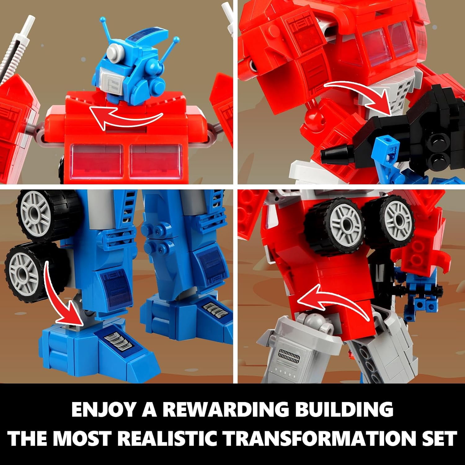 Transforming Building Set, Collectible 2in1 Transformation Robot and Truck Building Block Set, STEM Toys Gifts for Boys Kids 12+