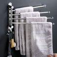thumbnail image 3 of Plannu Towel Racks 304 Stainless Steel Bathroom Swing Out Towel Bars Swivel Towel Rail 4 Arm Storage Organizer Space Saving Wall Mounted Hand Towel Rack Holder for Bathroom, 3 of 4