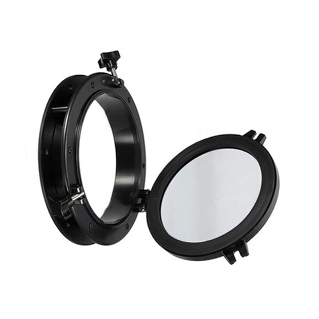 Scienceny Ojo de buey para barco Orificio de puerto de kayak Anti-óxido 4 mm Vidrio templado Sellado de goma Apertura a prueba de fugas Bombillas para automóviles Negro