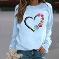 thumbnail image 2 of GPOECD Chandail en Molleton Sans Capuche à Manches Longues pour Femmes, Col Rond, Coupe Ample, Confortable, Bleu Clair, S, 2 of 5