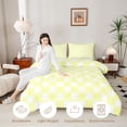 thumbnail image 3 of Manfei Vintage Grid Twin Comforter Sets,Modern Checkered Bedding Set,Light Yellow,Light Gray Reversible,2 Pieces,1 Comforter and 1 Pillowcase,2 Pieces,1 Comforter and 1 Pillowcase, 3 of 7