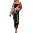 thumbnail image 2 of Unique Bargains Women's Halloween Costume Sparkle Sequin Zipper Bomber Jacket S Pinks, 2 of 6