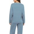thumbnail image 4 of WRKEKC Womens Flannel Pajamas Sets Plaid Print V-Neck Loose Fit Long Sleeve Long Pants Sleepwear Set for Women Home Leisure Wear, 4 of 7