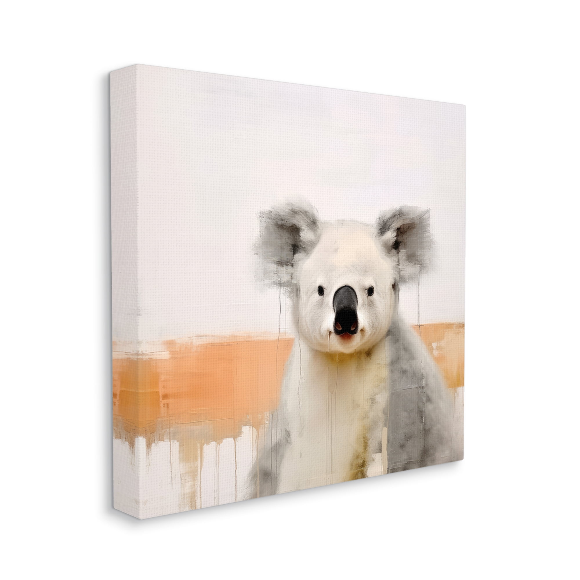 Stupell Industries Koala with Modern Drip Animals & Insects Painting Gallery Wrapped Canvas Art Print Wall Art, 30 x 30