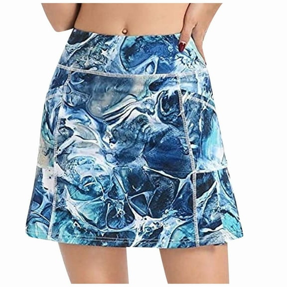 Giftesty Women Plus Size Dresses,Women's shorts skirt tennis running exercise high waist sports with pockets