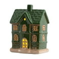 thumbnail image 1 of LED Ceramic House Christmas Village Sets Hollowed Out Desktop Decoration, 1 of 7