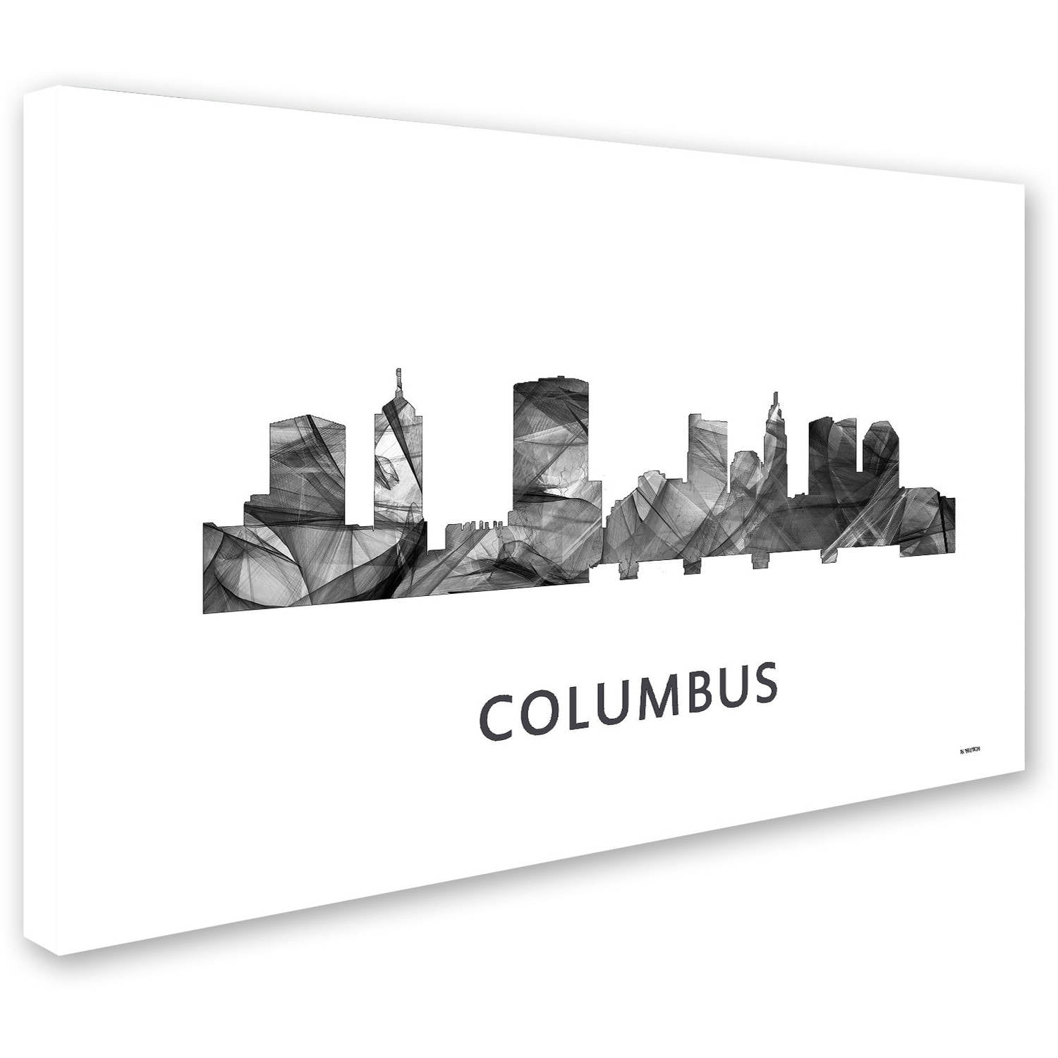 Trademark Fine Art 'Columbus Ohio Skyline WB-BW' Canvas Art by Marlene Watson