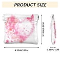 thumbnail image 3 of PU Leather Coin Purse Wallet Compact Water-Resistant Card Cases Money Organizers Floral Heart with Pink Glitter, 3 of 7