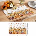 thumbnail image 6 of Pumpkin Placemats Set of 6 Autumn Flowers Rugby Vintage Country Maple Leaf Place Mats Indoor Wipeable Table Mats Washable Cloth Dining Table Placemats for Kitchen Holiday Party Home Decor 13x19 Inch, 6 of 9