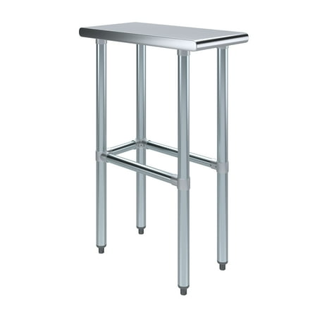 

AmGood 12 Long x 24 Deep Stainless Steel Work Table Open Base | Work Station | Metal Work Bench