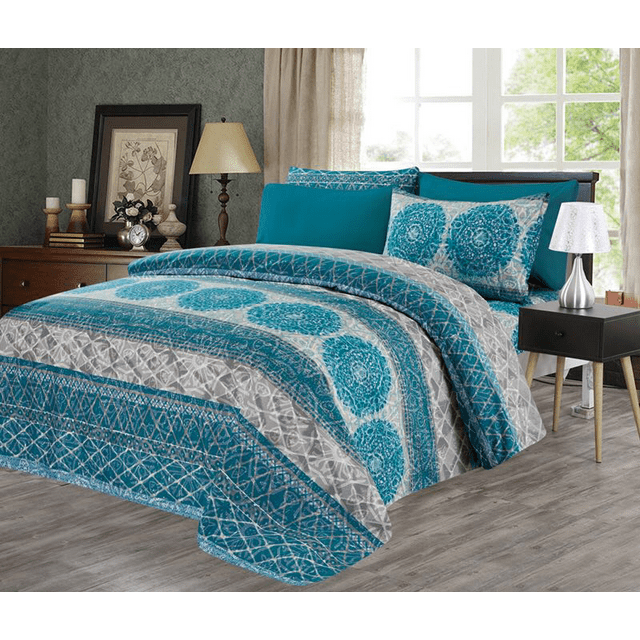 Hotel Club 1200 Super Soft 6-Piece Print Sheet Set (Queen, Oliver)