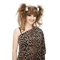 thumbnail image 2 of Bee Cee Cave Woman Pigtails Pebbles Adult Brown Costume Wig, 2 of 5