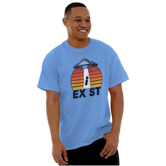 Aliens Exist UFO Beam Cool Believers Plus Size Crewneck Graphic Tee Shirt Brisco Brands 2X