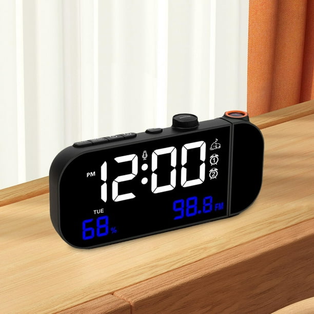 Reloj despertador de proyeccion reloj de mesa Digital despertador proyector de pared para techo sala de estar oficina dormitorio restaurante negro Soledad Despertador proyector Walmart en linea