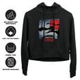 thumbnail image 4 of Merry Little Batman Skyline Women's Cropped Hoodie Pullover Sweatshirt, Black, X-Small, 4 of 6