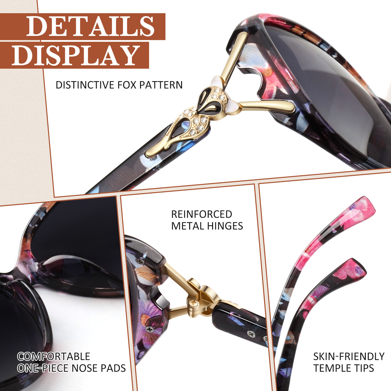 Sunier Oversized Butterfly Polarized Sunglasses, Black (2 Pair) photo 4
