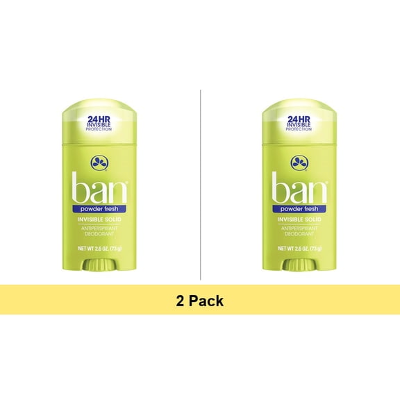 Ban® 2.6 oz. Invisible Solid Antiperspirant and Deodorant in Powder Fresh - 2 Pack