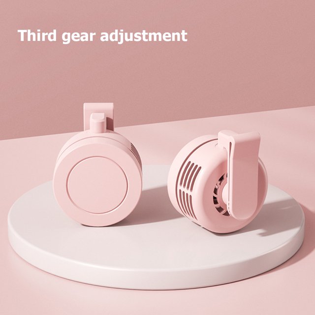 Mini ventilador sin hojas con clip, ventilador de cintura para el cuello, refrigeración por aire, ventilador USB de 3 velocidades (rosa)
