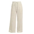 thumbnail image 4 of VNKIDY Womens Elastic Waist Drawstring Wide Leg Lightweight Crinkled Pants With Side Pockets Casual Loose Fit Trousers For Summer Beach Days Stylish Pants, 4 of 4