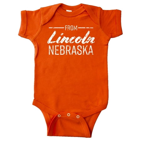

Inktastic From Lincoln Nebraska in White Distressed Text Gift Baby Boy or Baby Girl Bodysuit