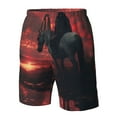 thumbnail image 4 of Logiee Lone Rider Under Red Sky Print Mens Swim Trunks Quick Dry Board Shorts,Breathable Hawaii Beach Shorts Swimwear Bathing Suits-Small, 4 of 6