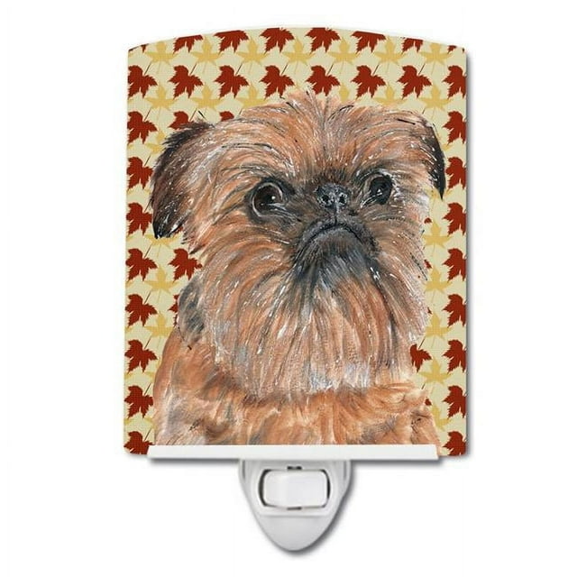 Carolines Treasures SC9544CNL Brussels Griffon Fall Leaves Ceramic Night Light