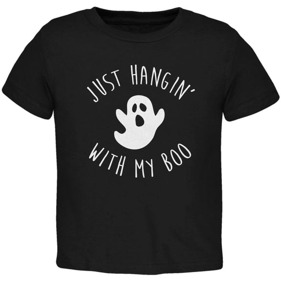 Halloween Just Hangin With My Boo Ghost Toddler T Shirt Black 2T