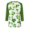 thumbnail image 5 of Dwralegc St Patricks Day Outfits for Women 2026 Casual Funny 3/4 Sleeve Irish Clover Graphic Shamrock Printed T-Shirt Crewneck Cute St Patricks Day Loose Fit Outfit Tunic Tops Fluorescent Green 2XL, 5 of 5