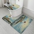 thumbnail image 5 of Lighthouse Coast Scenery 3 Piece Bath Rugs Mat Set, Flannel Mats, Machine Washable Carpets Mat for Bathroom Kitchen, Tub Toilet Contour Mat Lid Cover, 5 of 7