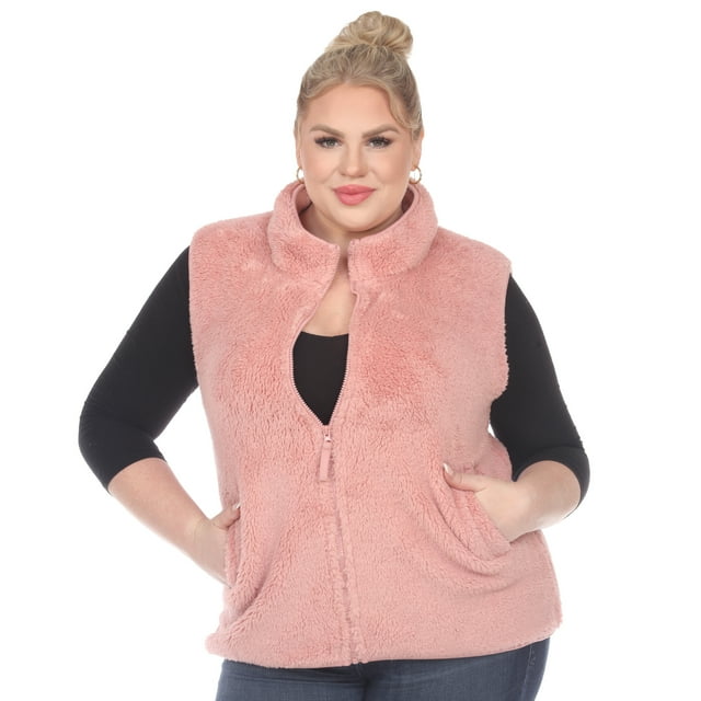 White Mark Veste Sherpa à Fermeture Éclair pour Femme